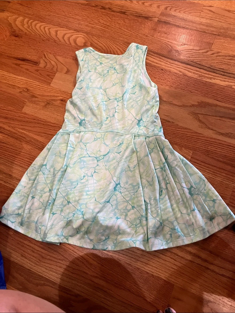 bcg Marble-Print Aqua & Mint Girls Fit-and-Flare Active Dress Sz M 8/10 EUC